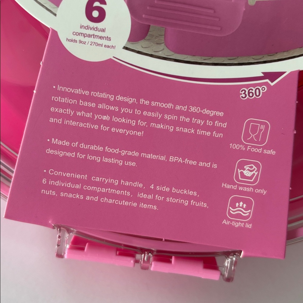 CWC Lazy Susan Snackel Box in Pink - Picture 6 of 11